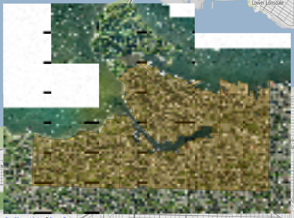 Neighborhood polygons overlaid on imagery